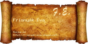 Frisnyák Éva névjegykártya