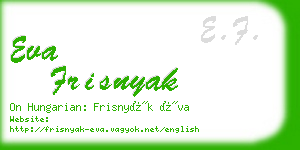 eva frisnyak business card